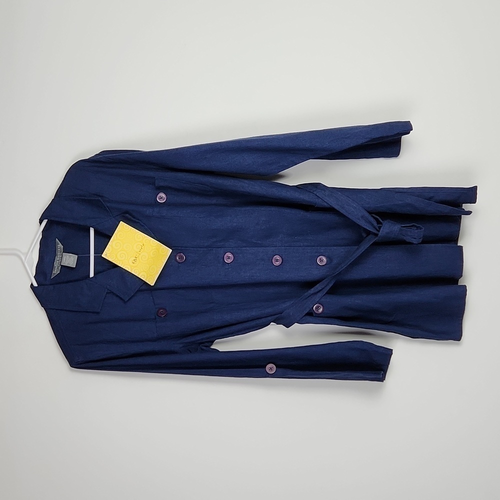 NWT Women's Blue Linen Blend Jacket by Jessica Holbrook size L